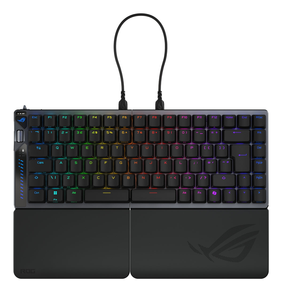 ASUS ROG Falcata, Wired & Wireless, USB + RF Wireless + Bluetooth, Magnetic-mechanical key switch, QWERTY, RGB LED, Black