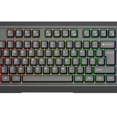 VIDA GAMER BLK 4IN1 USB KB MS HS KIT, Wired, USB, Membrane, QWERTY, RGB LED, Black