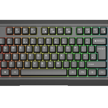 VIDA GAMER BLK 4IN1 USB KB MS HS KIT, Wired, USB, Membrane, QWERTY, RGB LED, Black