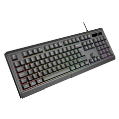 VIDA GAMER BLK 4IN1 USB KB MS HS KIT, Wired, USB, Membrane, QWERTY, RGB LED, Black