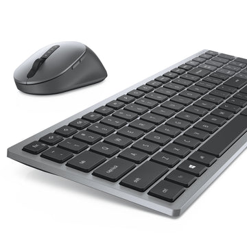 DELL Pro Plus Compact Keyboard and Mouse - KM7120W - UK (QWERTY), Wireless, RF Wireless + Bluetooth, Scissor key switch, QWERTY, Grey, Titanium, Mouse included