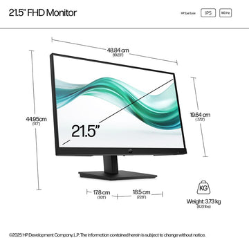 HP Series 3 Pro 21.5 inch FHD Monitor 322ph, 54.6 cm (21.5"), 1920 x 1080 pixels, Full HD, LCD, 5 ms, Black