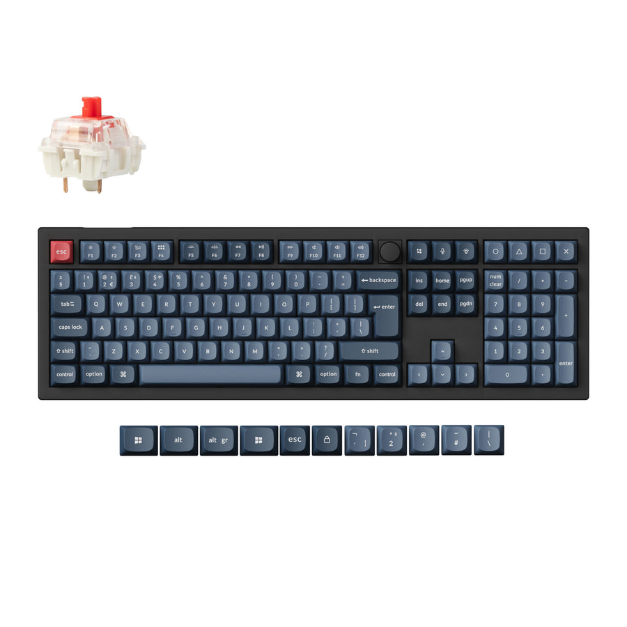 Keychron V6 Max, Wired & Wireless, USB + RF Wireless + Bluetooth, Mechanical, QWERTY, RGB LED, Black, Grey