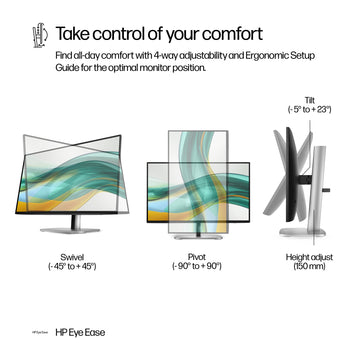 HP Series 5 Pro 23.8 inch FHD Monitor - 524pf, 60.5 cm (23.8"), 1920 x 1080 pixels, Full HD, 5 ms, Black, Silver