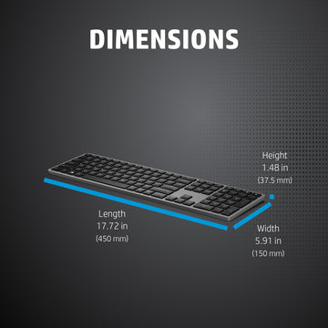 HP 975 Dual-Mode Wireless Keyboard, Full-size (100%), RF Wireless + Bluetooth, Black