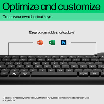 HP 475 Dual-Mode Wireless Keyboard, Full-size (100%), RF Wireless + Bluetooth, Membrane, Black