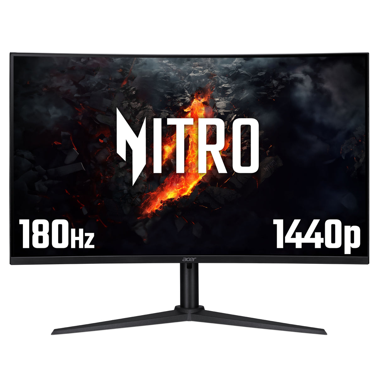 Acer Nitro XZ322QUV3 curved gaming monitor - 31.5", 1500R, Quad HD, 180Hz, 1ms, FreeSync, DisplayHDR 400, HDMI & DP, 80 cm (31.5"), 2560 x 1440 pixels, Quad HD, LED, 1 ms, Black