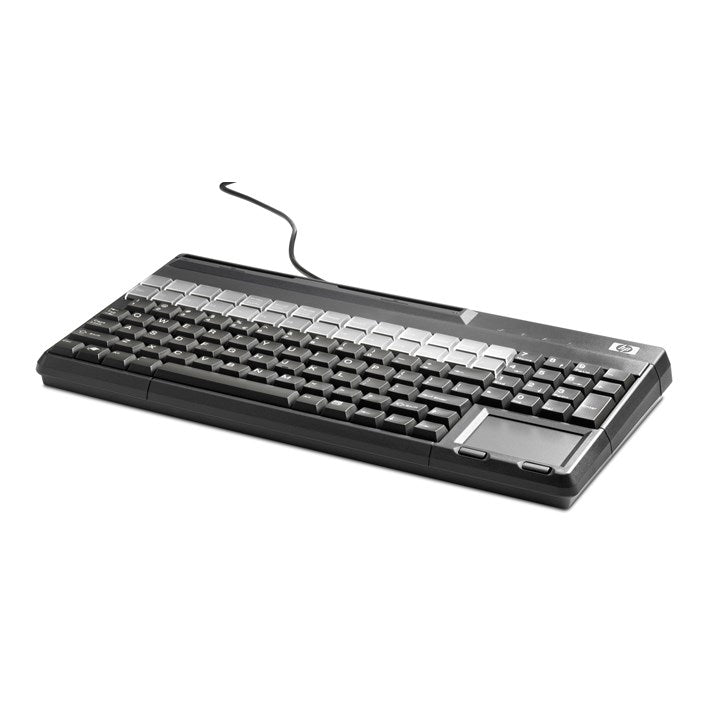 HP POS USB Keyboard with Magnetic Stripe Reader, Full-size (100%), Wired, USB, Black