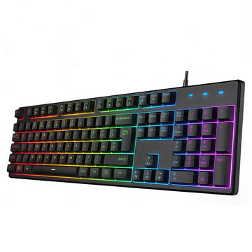 VIDA REBEL 2IN1 BLACK USB DESK KIT, Wired, USB, Membrane, QWERTY, RGB LED, Black