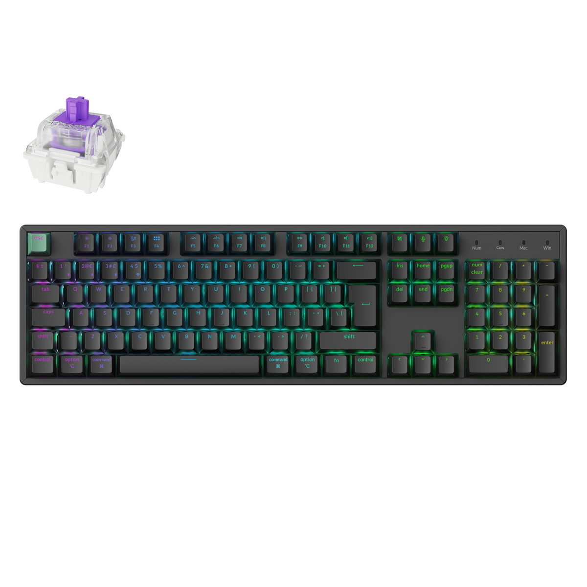 Keychron K10 HE, Wired & Wireless, USB + RF Wireless + Bluetooth, Magnetic-mechanical key switch, QWERTY, RGB LED, Black