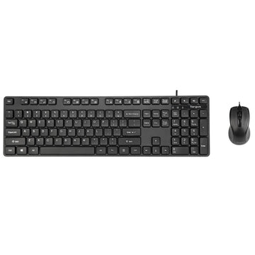 Targus BUS0423UK, Full-size (100%), Wired, USB, QWERTY, Black, Mouse included