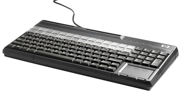 HP POS USB Keyboard with Magnetic Stripe Reader, Full-size