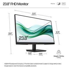 HP Series 3 Pro 23.8 inch FHD Monitor - 324pv, 60.5 cm (23.8"), 1920 x 1080 pixels, Full HD, 5 ms, Black