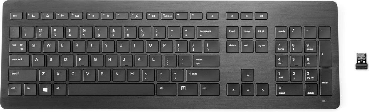 HP 918603-231, Full-size (100%), Wireless, RF Wireless, Membrane, Black