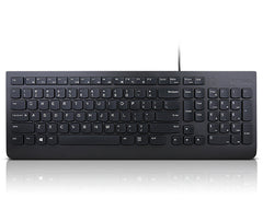 Lenovo Essential, Full-size (100%), Wired, USB, Membrane, QWERTZ, Black