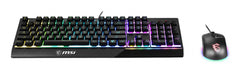 MSI VIGOR GK30 COMBO RGB MEMchanical Gaming Keyboard + Clutch GM11 Gaming Mouse ' UK Layout, 6-Zone RGB Lighting Keyboard, Dual-Zone RGB Lighting Mouse, 5000 DPI Optical Sensor, RGB Mystic Light', Wired, USB, Mechanical, QWERTY, RGB LED, Black