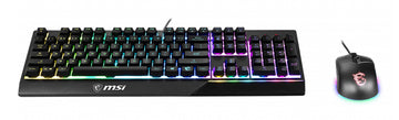 MSI VIGOR GK30 COMBO RGB MEMchanical Gaming Keyboard + Clutch GM11 Gaming Mouse ' UK Layout, 6-Zone RGB Lighting Keyboard, Dual-Zone RGB Lighting Mouse, 5000 DPI Optical Sensor, RGB Mystic Light', Wired, USB, Mechanical, QWERTY, RGB LED, Black