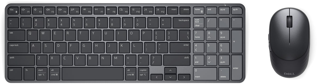 DELL Pro 7 KM746, Wireless, RF Wireless + Bluetooth, Scissor key switch, QWERTY, Graphite, Mouse included