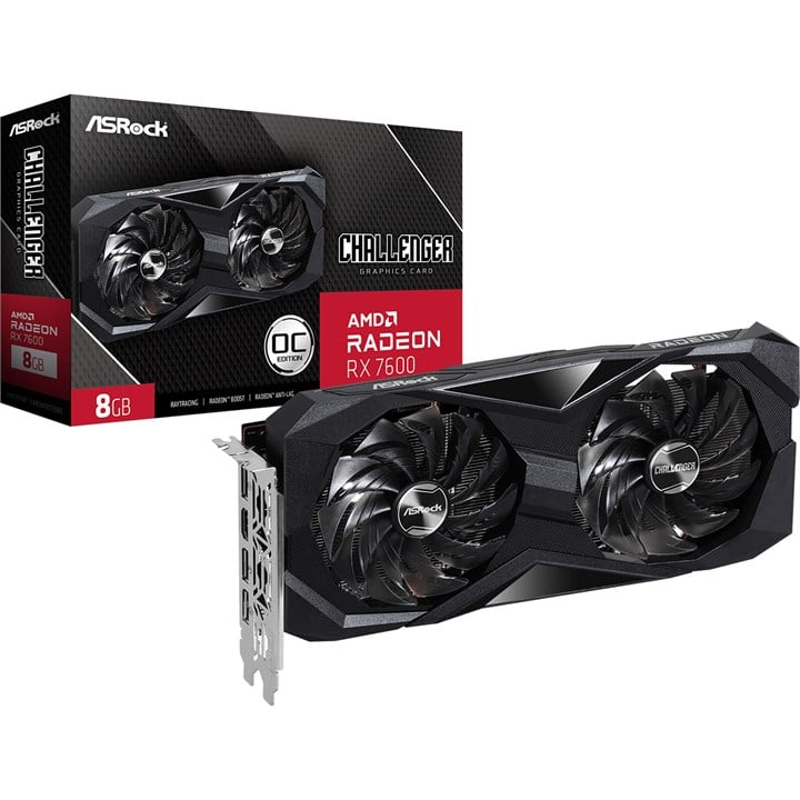 Asrock Challenger 90-GA41ZZ-00UANF Graphics Card AMD Radeon RX 7600 8 GB GDDR6
