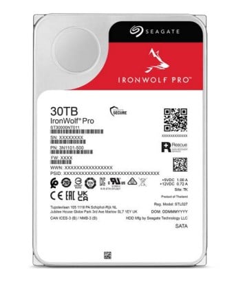 Seagate IronWolf Pro ST30000NT011, 30 TB, 7200 RPM, 512 MB, 3.5", Serial ATA III                                 1530327