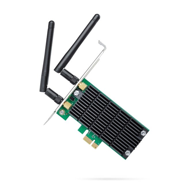 TP-Link Archer T4E, Internal, Wireless, PCI Express, WLAN, 867 Mbit/s, Black, Green